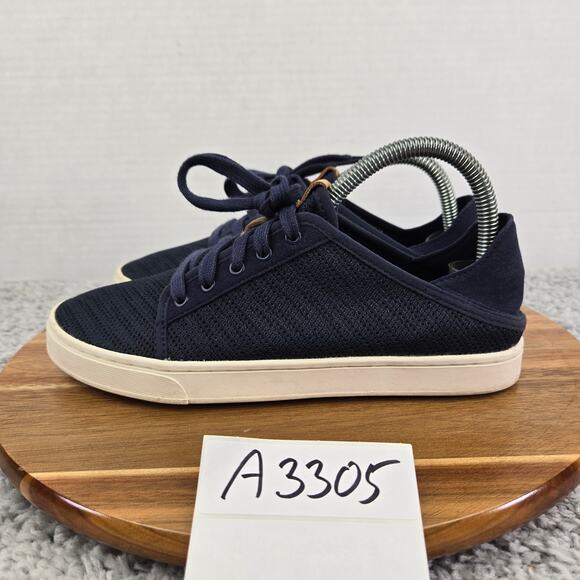 Olukai Pehuea Li Trench Blue Casual Mesh Lace Slip On Daily Sneaker Womens 7.5 - Picture 1 of 13